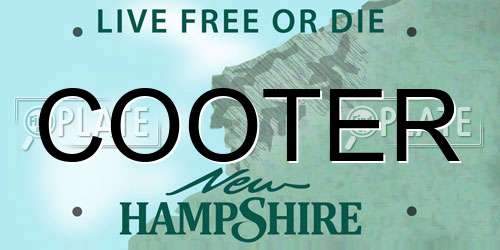 COOTER New Hampshire License Plate