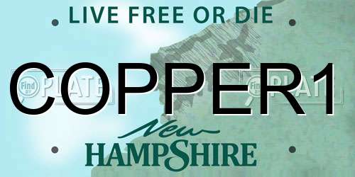 COPPER1 New Hampshire License Plate