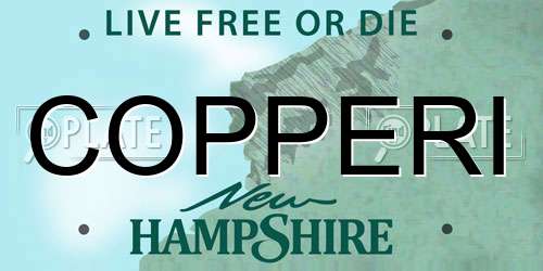 COPPERI New Hampshire License Plate