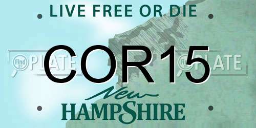 COR15 New Hampshire License Plate