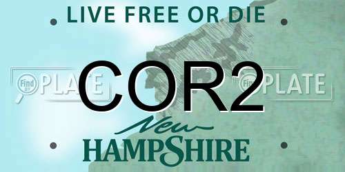 COR2 New Hampshire License Plate