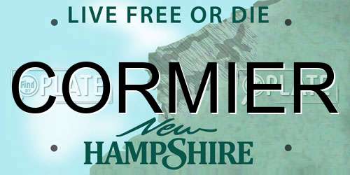 CORMIER New Hampshire License Plate
