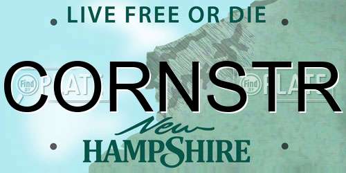 CORNSTR New Hampshire License Plate