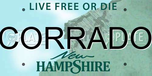 CORRADO New Hampshire License Plate