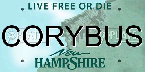 CORYBUS New Hampshire License Plate