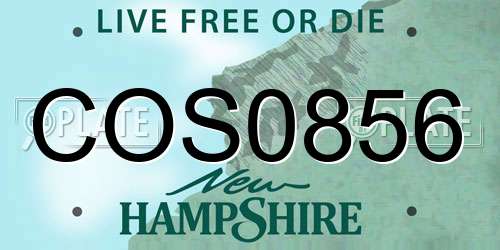 COS0856 New Hampshire License Plate