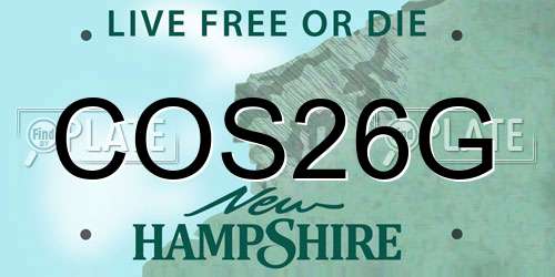 COS26G New Hampshire License Plate