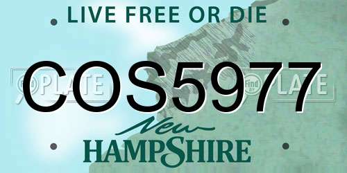 COS5977 New Hampshire License Plate