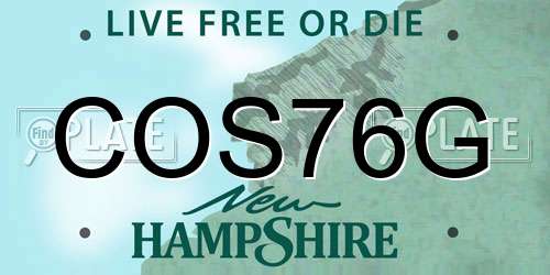 COS76G New Hampshire License Plate