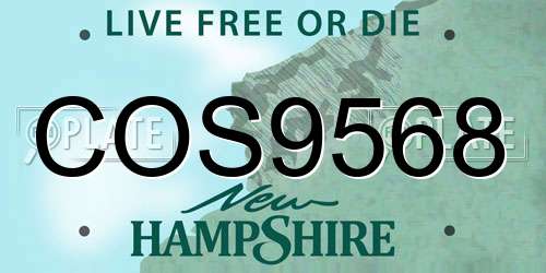 COS9568 New Hampshire License Plate