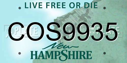 COS9935 New Hampshire License Plate