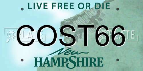 COST66 New Hampshire License Plate