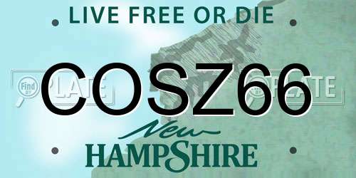 COSZ66 New Hampshire License Plate