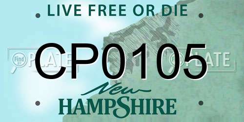 CP0105 New Hampshire License Plate