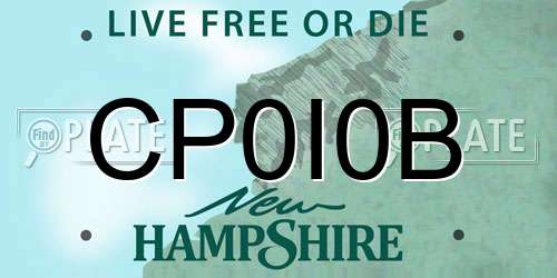 CP0I0B New Hampshire License Plate