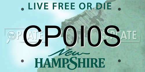 CP0I0S New Hampshire License Plate