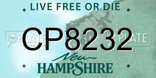 CP8232 New Hampshire License Plate