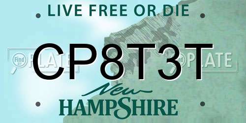 CP8T3T New Hampshire License Plate