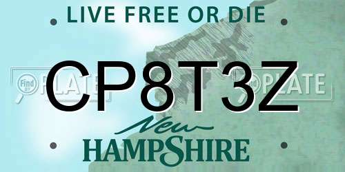 CP8T3Z New Hampshire License Plate