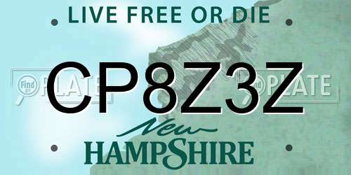 CP8Z3Z New Hampshire License Plate