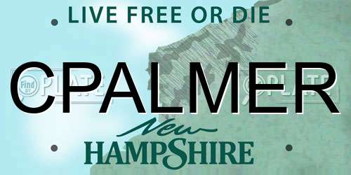 CPALMER New Hampshire License Plate