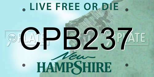 CPB237 New Hampshire License Plate