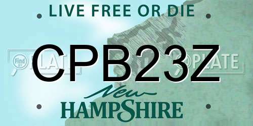 CPB23Z New Hampshire License Plate