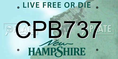CPB737 New Hampshire License Plate