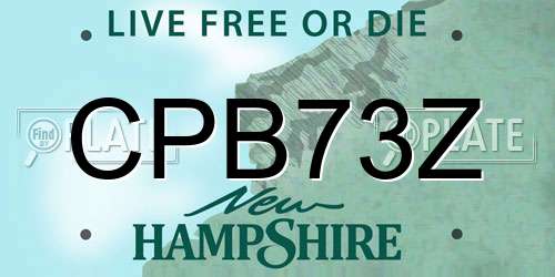 CPB73Z New Hampshire License Plate