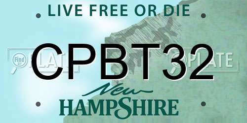 CPBT32 New Hampshire License Plate