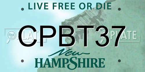 CPBT37 New Hampshire License Plate