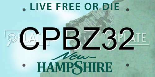 CPBZ32 New Hampshire License Plate