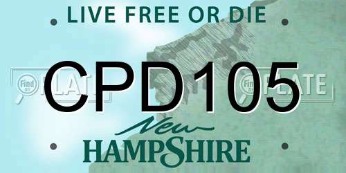 CPD105 New Hampshire License Plate