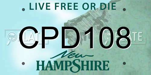 CPD108 New Hampshire License Plate