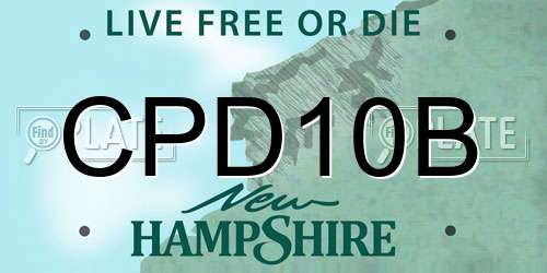 CPD10B New Hampshire License Plate