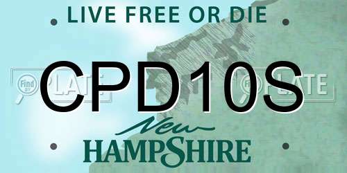 CPD10S New Hampshire License Plate