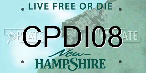 CPDI08 New Hampshire License Plate