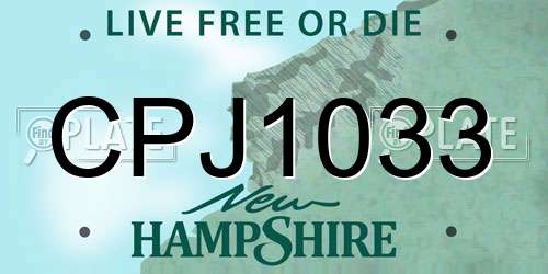 CPJ1033 New Hampshire License Plate