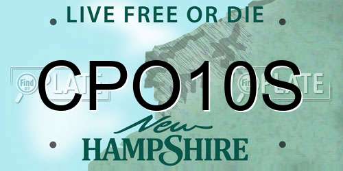 CPO10S New Hampshire License Plate
