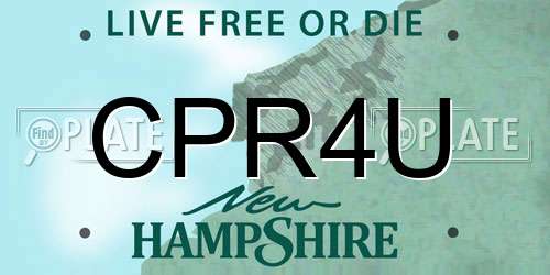 CPR4U New Hampshire License Plate