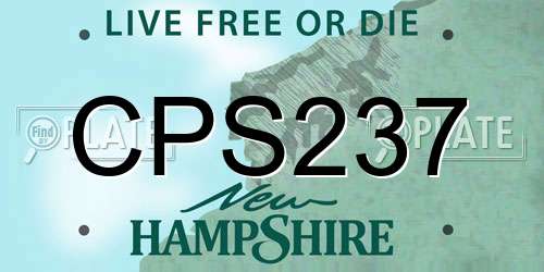 CPS237 New Hampshire License Plate