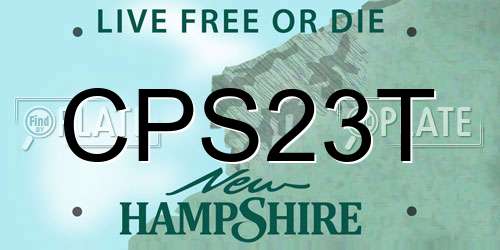 CPS23T New Hampshire License Plate