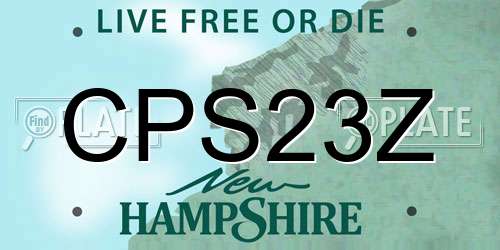 CPS23Z New Hampshire License Plate