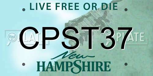 CPST37 New Hampshire License Plate