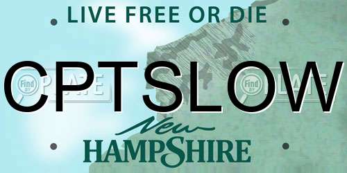 CPTSLOW New Hampshire License Plate