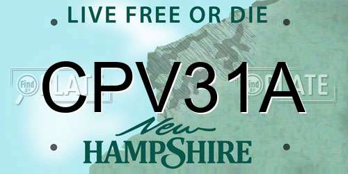 CPV31A New Hampshire License Plate