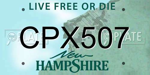 CPX507 New Hampshire License Plate