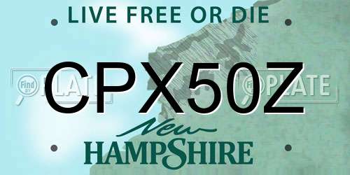 CPX50Z New Hampshire License Plate