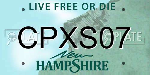 CPXS07 New Hampshire License Plate