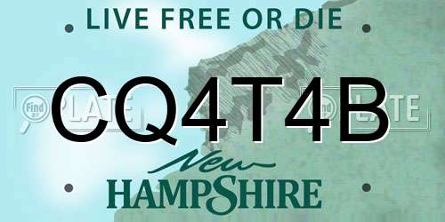 CQ4T4B New Hampshire License Plate